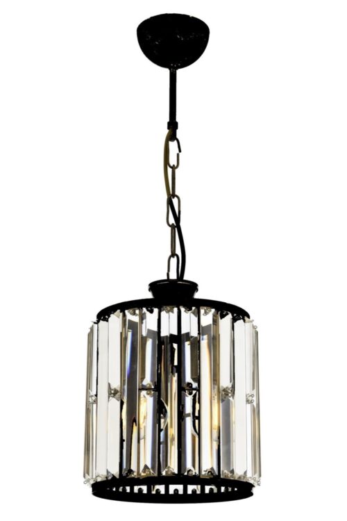 AVONNI AV-60029-1BSY Siyah Boyalı Modern Avize E27 Metal Kristal 20cm - Görsel 9