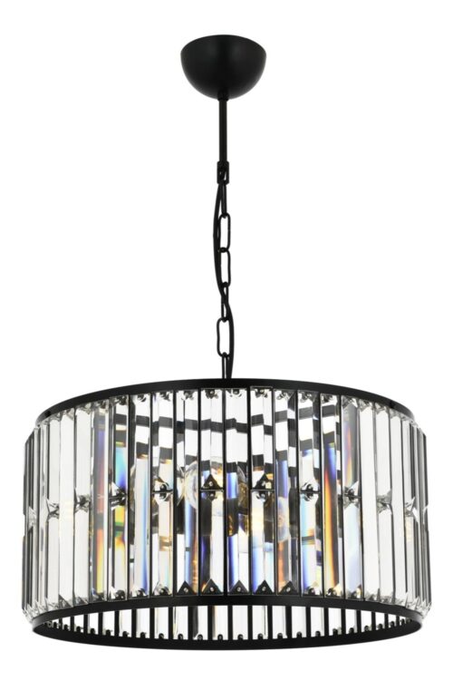 AVONNI AV-60029-3BSY Siyah Boyalı Modern Avize E27 Metal Kristal 40cm - Görsel 13