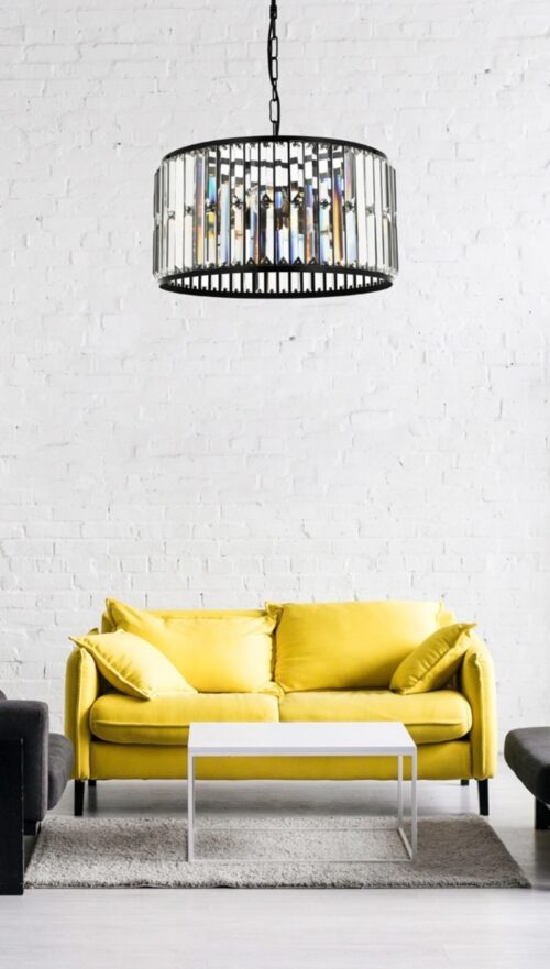 AVONNI AV-60029-3BSY Siyah Boyalı Modern Avize E27 Metal Kristal 40cm - Görsel 16