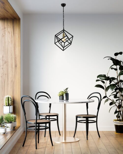 AVONNI AV-60117-1BSY Siyah Boyalı Modern Avize E27 Metal 40cm - Görsel 9