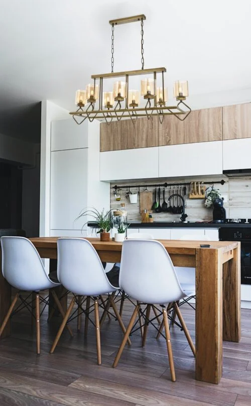 AVONNI AV-60135-8E-YM Eskitme Kaplama Modern Avize E14 Metal Cam 105x40cm - Görsel 2