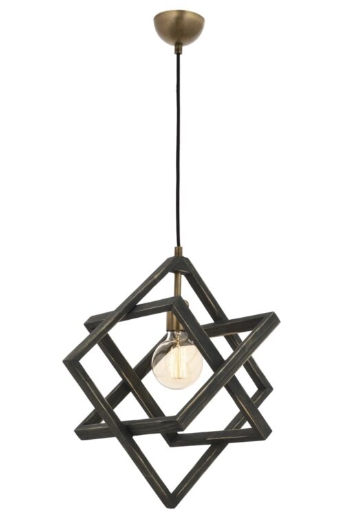 AVONNI AV-60160-1G Eskitme Kaplama Modern Avize E27 Ahşap Metal 30cm