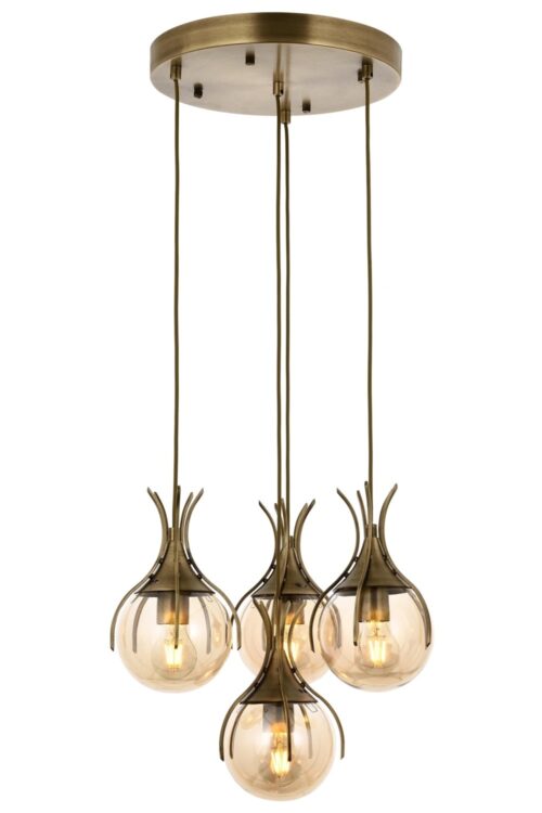AVONNI AV-60161-4ET Eskitme Kaplama Modern Avize E27 Metal Cam 40cm - Görsel 7