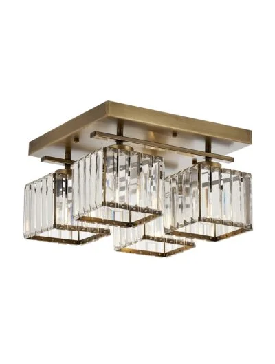 AVONNI AV-60230-4E Eskitme Kaplama Modern Avize E27 Metal Kristal 40x40cm