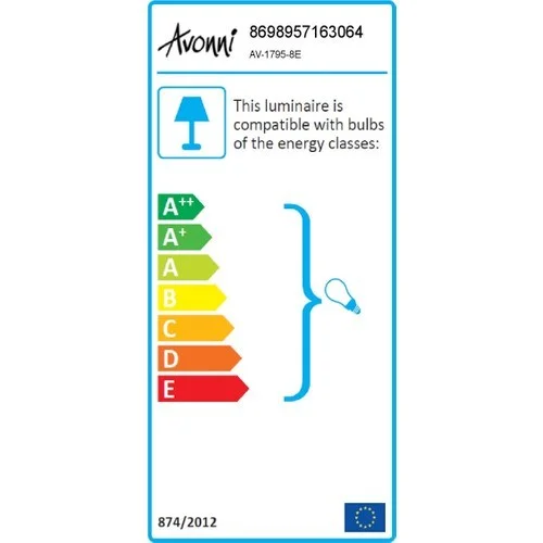 AVONNI AV-60230-8E Eskitme Kaplama Modern Avize E27 Metal Kristal 80cm - Görsel 5