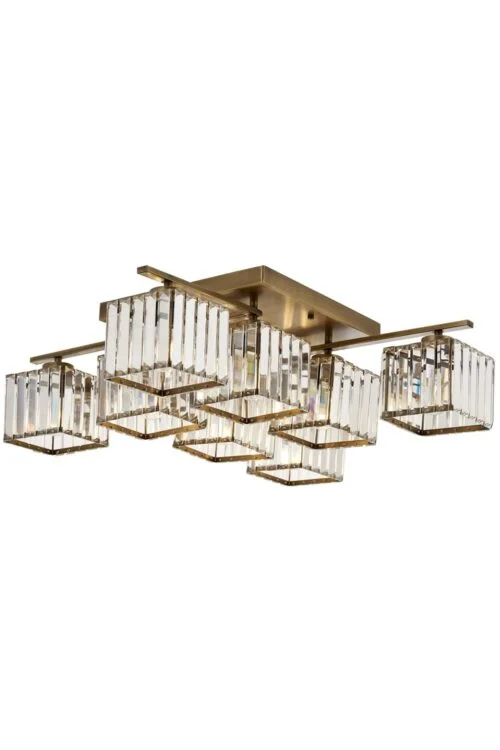 AVONNI AV-60230-8E Eskitme Kaplama Modern Avize E27 Metal Kristal 80cm - Görsel 6