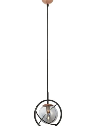 AVONNI AV-60291-1BSY Siyah Boyalı Modern Avize E14 Metal Cam 22cm