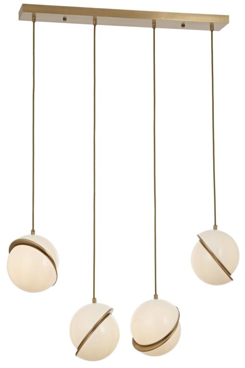 AVONNI AV-60350-4EY Eskitme Kaplama Modern Avize E27 Metal Pleksi 80x4cm - Görsel 2