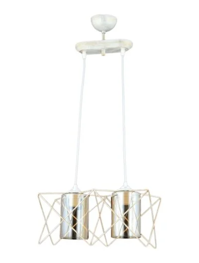 AVONNI AV-65076-2Y-KRM Krem Boyalı Modern Avize E27 Metal Cam 40x20cm