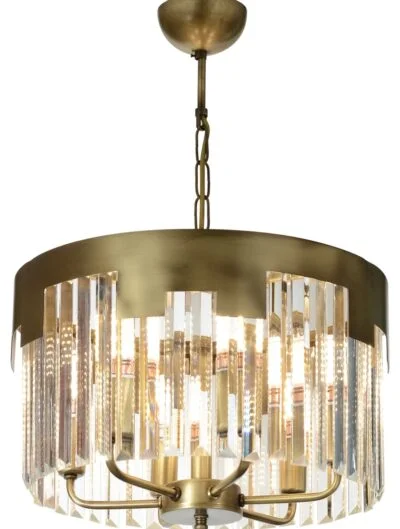 AVONNI AV-65225-E40 Eskitme Kaplama Klasik Avize E14 Metal Kristal 40cm