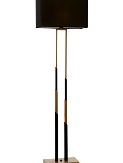 AVONNI LM-9125-1BSA Siyah/Eskitme Boyalı Lambader E27 Metal Kumaş 30x22cm