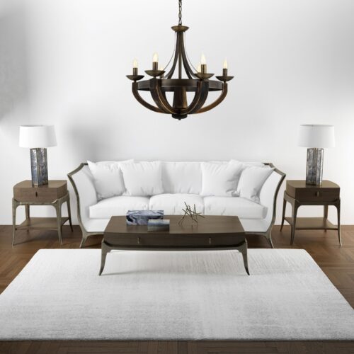 AVONNI AV-1644-6E Eskitme Kaplama Modern Avize E14 Metal Ahşap 70cm - Görsel 2