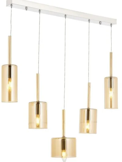 AVONNI AV-60043-5KY Krom Kaplama Modern Avize E14 Metal Cam 70x15cm