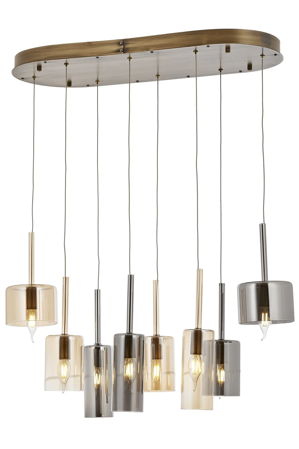 AVONNI AV-60043-E-ELLIPSE-BF Eskitme Kaplama Modern Avize E14 Metal Cam 70x35cm - Görsel 1