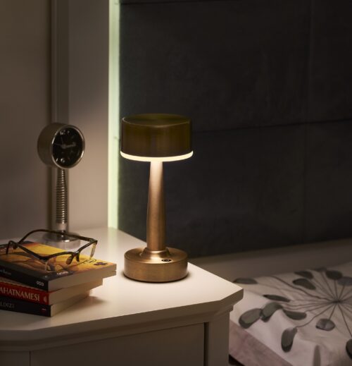 AVONNI ML-64005-E Eskitme Kaplama Masa Lambası LED Metal Pleksi 11cm - Görsel 5