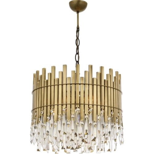 AVONNI AV-60162-E40 Eskitme Kaplama Klasik Avize E27 Metal Kristal 40cm