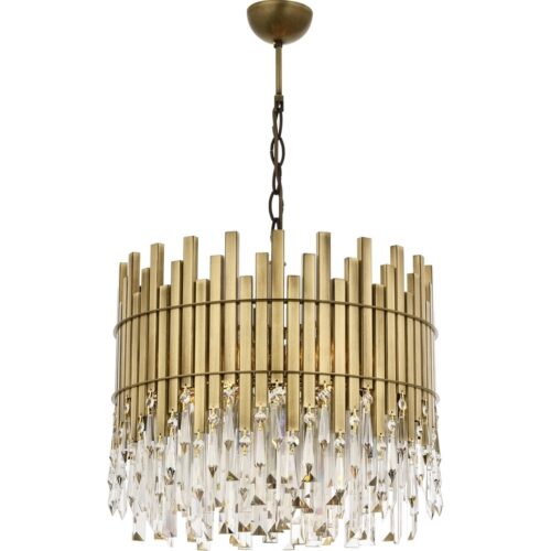 AVONNI AV-60162-E40 Eskitme Kaplama Klasik Avize E27 Metal Kristal 40cm - Görsel 2