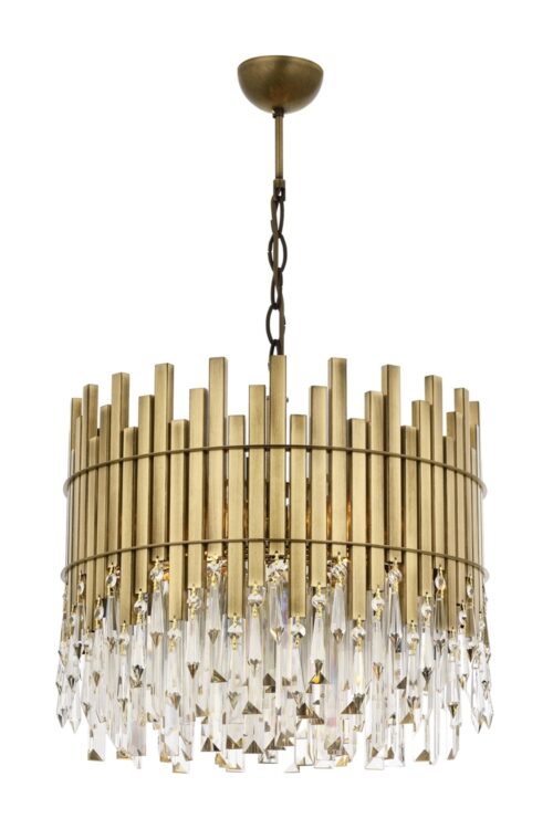 AVONNI AV-60162-E40 Eskitme Kaplama Klasik Avize E27 Metal Kristal 40cm - Görsel 7