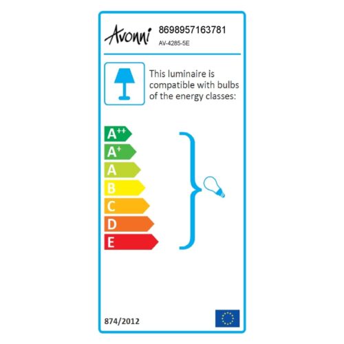AVONNI AV-60190-5E Eskitme Kaplama Modern Avize E27 Metal Cam 70cm - Görsel 6